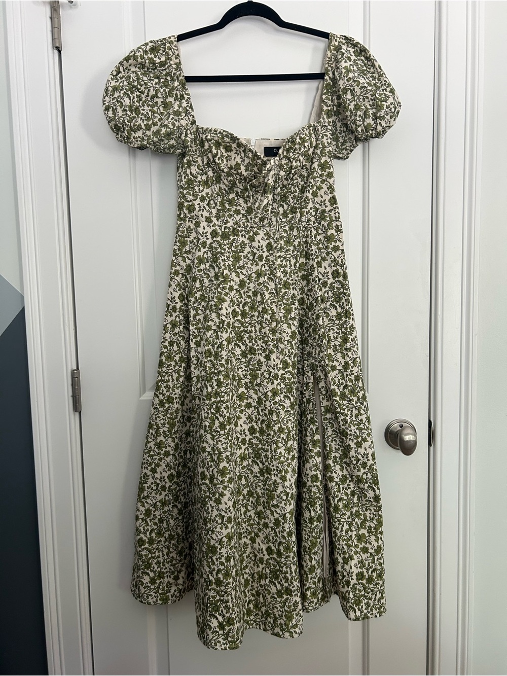 Few Moda O.P.T Cottagecore Green Floral Milkmaid Puff Sleeve Dress